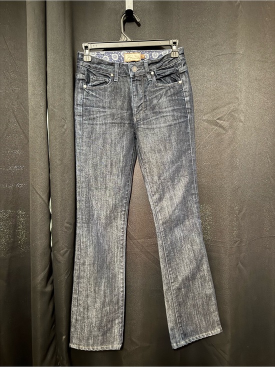 PAIGE Denim - PAIGE Faded Dark Blue Flare Jeans